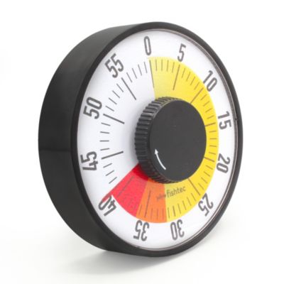 Minuteur mécanique Visuel 60 minutes FISHTEC Cadran 16 x 9 cm Alarme sonore