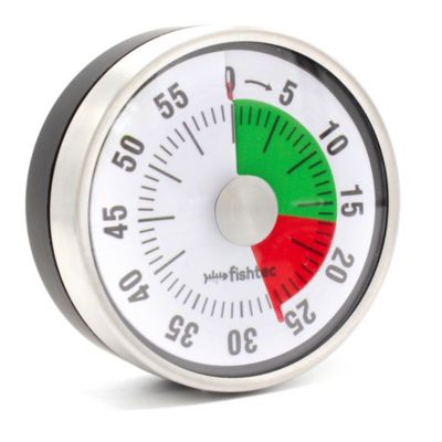 Minuteur magnétique cuisine FISHTEC Zones couleur 60 min Acier inox Lecture facile Idéal pour les cuissons