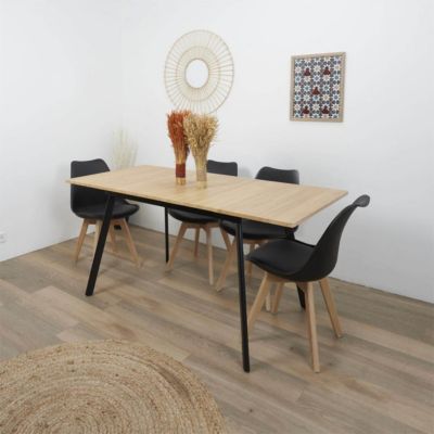 MIOS - Table Repas 120cm Allongeable Aspect Hêtre