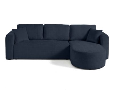 Miro - canapé d'angle réversible - 4 places - convertible avec coffre - en velours texturé - Best Mobilier
