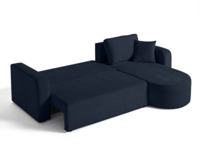 Miro - canapé d'angle réversible - 4 places - convertible avec coffre - en velours texturé - Best Mobilier