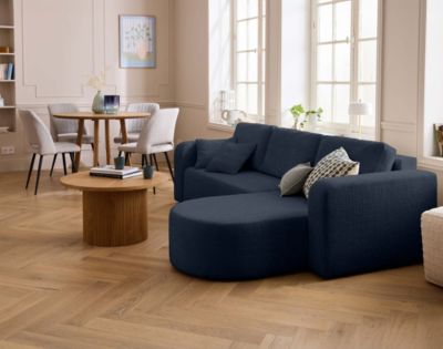 Miro - canapé d'angle réversible - 4 places - convertible avec coffre - en velours texturé - Best Mobilier