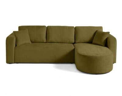 Miro - canapé d'angle réversible - 4 places - convertible avec coffre - en velours texturé - Best Mobilier