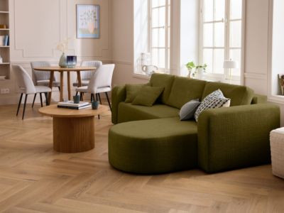 Miro - canapé d'angle réversible - 4 places - convertible avec coffre - en velours texturé - Best Mobilier