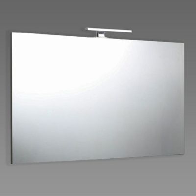 Miroir 120x70 avec bordure en fil brillant et lampe chromée