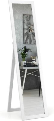 Miroir 2 en 1 Mural sur Pied HD Miroir avec Cadre de Style Moderne 147 x 29 CM