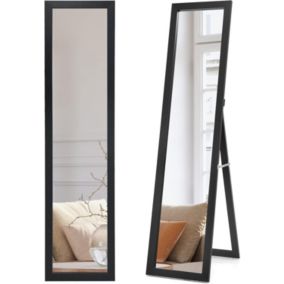 Miroir 2 en 1 Mural sur Pied HD Miroir avec Cadre de Style Moderne Psyché 147 x 29 CM sur Toute La Longueur