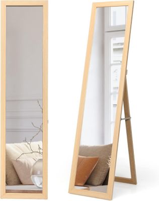 Miroir 2 en 1 Mural sur Pied HD Miroir avec Cadre de Style Moderne Psyche 147 x 29 CM