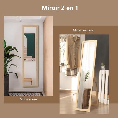 Miroir HD Psyché Mural Miroir Rectangulaire De Grand Format H 120 X L37 Cm Cadre Argent En Alliage Daluminium Maison Chic 85132420