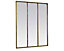 Miroir 3 bandes style industriel effet mat doré L.90 x H.120 x ep.5 cm