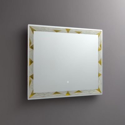 Miroir 90X70 Avec Décoration Éclairée Par Led Givrées Et Colorées