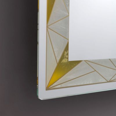Miroir 90X70 Avec Décoration Éclairée Par Led Givrées Et Colorées