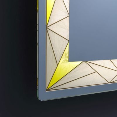 Miroir 90X70 Avec Décoration Éclairée Par Led Givrées Et Colorées