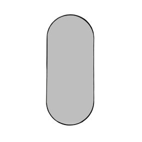 Miroir à suspendre ovale 30 x 70 cm métal noir