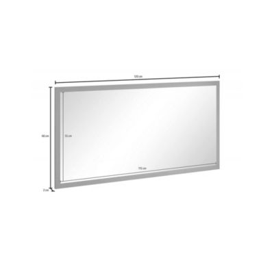 Miroir Adelchi, Miroir de salle de bain, 100% Made in Italy, 120x2h60 cm, Anthracite Brillant