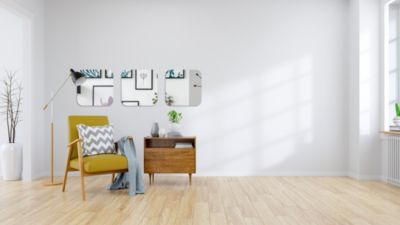 Miroir adhésif carré bords polis l.40 x H.40cm Mpglass