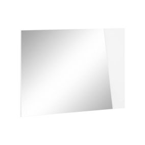 Miroir Alessio, Miroir de salle de bain, 100% Made in Italy, 80x2h60 cm, Blanc brillant