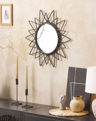 Miroir AROEK 61 cm 61 cm Rotin Noir