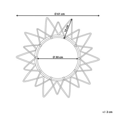 Miroir AROEK 61 cm 61 cm Rotin Noir