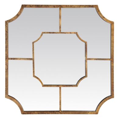 Miroir art déco L.80 x H.80 x P.7cm métal doré
