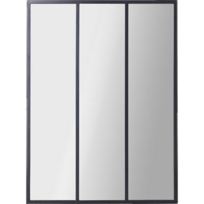 Miroir atelier 3 bandes 60x80cm métal noir Dada Art