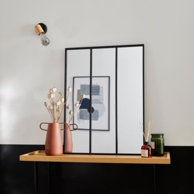 Miroir atelier 3 bandes 60x80cm métal noir Dada Art
