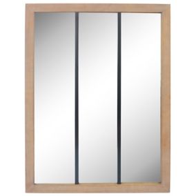 Miroir atelier 3 bandes 85 x 113cm bois et métal noir
