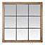 Miroir atelier carré 9 vues 100 x 100cm bois et métal noir