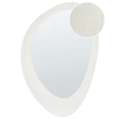 Miroir AUDES 60 cm 90 cm Velours Blanc cassé