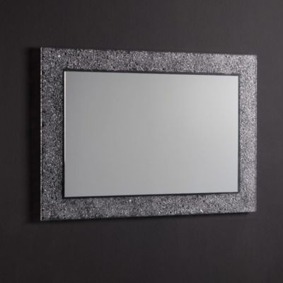 Miroir Avec Cadre En Granulé De Verre Couleur Glace Réversible 98 X 70 Cm