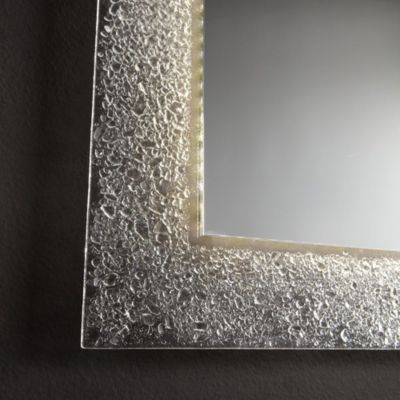 Miroir Avec Cadre En Granulé De Verre Couleur Glace Réversible 98 X 70 Cm