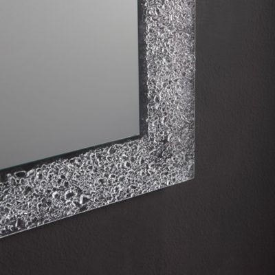 Miroir Avec Cadre En Granulé De Verre Couleur Glace Réversible 98 X 70 Cm
