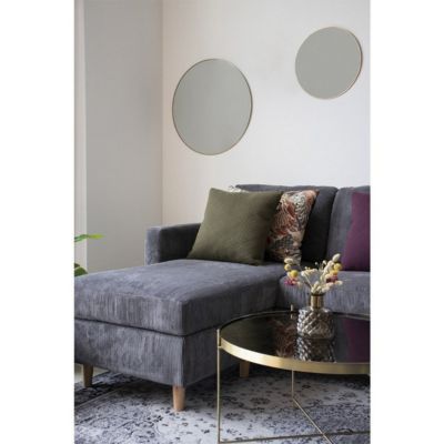 Miroir avec Cadre Jersey, Argent, Métal, 40x40x0,5 cm, EPIKASA