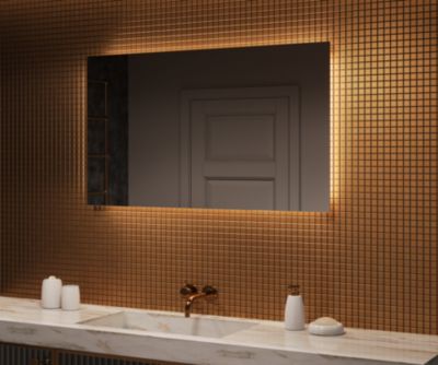 Miroir avec LED Illumination Salle de Bain (120x70cm) LED Lumineux Miroir avec Éclairage (LED058) Blanc Froid 6500K