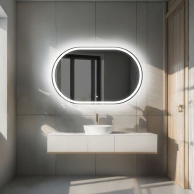 Miroir avec LED Illumination Salle de Bain - Freya, 140x80 cm, Blanc Froid 7000K, Interrupteur Tactile