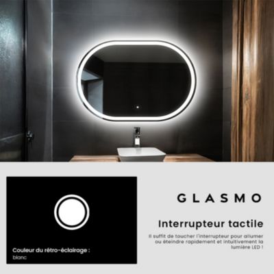 Miroir avec LED Illumination Salle de Bain - Freya, 140x80 cm, Blanc Froid 7000K, Interrupteur Tactile
