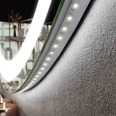 Miroir avec LED Illumination Salle de Bain - Freya, 140x80 cm, Blanc Froid 7000K, Interrupteur Tactile