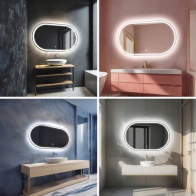 Miroir avec LED Illumination Salle de Bain - Freya, 140x80 cm, Blanc Froid 7000K, Interrupteur Tactile