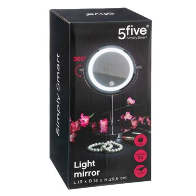 Miroir avec pied à led 19 cm métal chromé - 5Five