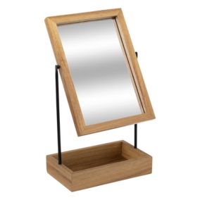 Miroir avec plateau de rangement (L.19.6xP.12xH.36.5 cm - Naturel)