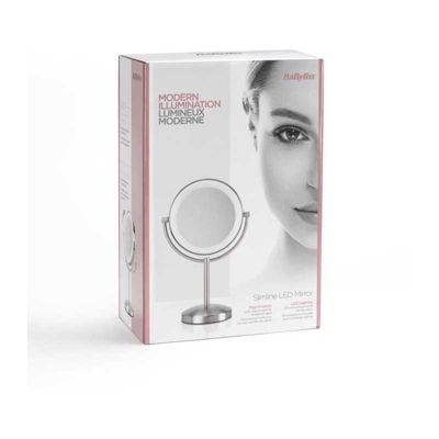 Miroir BaByliss 9437E slimline sur socle 1x/8x finition nickel