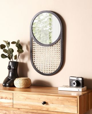 Miroir BALEAL 30 cm 56 cm Rotin Naturel