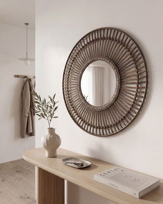 Miroir BLASITO 66 cm 66 cm Bambou Marron