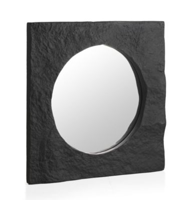 Miroir carré en poly résine mgo  coleur noir