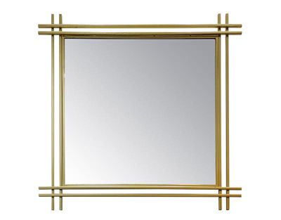Miroir carré métal doré 80 x 80 cm