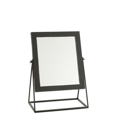 Miroir carré sur pied en métal noir 34x20x47cm