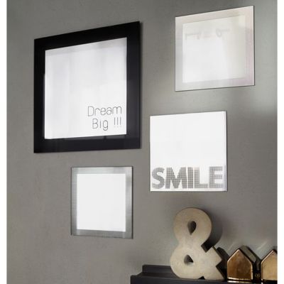 Miroir carré à coller Smile L.20 x l.20 cm