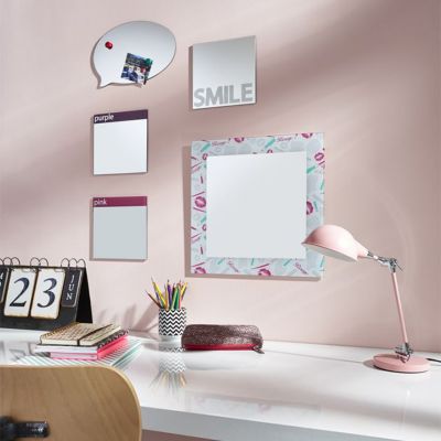 Miroir carré à coller Smile L.20 x l.20 cm