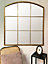 Miroir carré style industriel effet vieilli doré Windows L.100 x H.100 x ep.5 cm