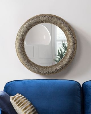 Miroir CHANNAY 80 cm 80 cm Métal Doré